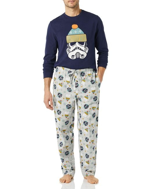 Disney | Marvel | Star Wars Conjunto de Pijama en Franela Hombre Amazon Essentials de hombre de color Blue