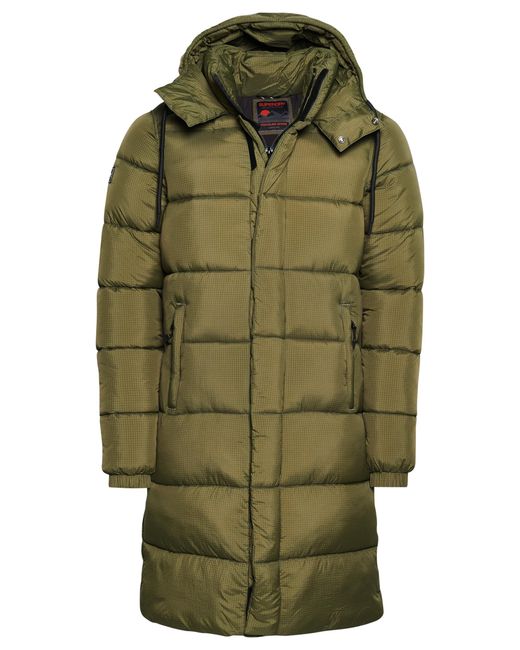 Superdry Green Ripstop Longline Puffer Jacket for men