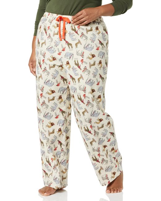 Pantaloni da Notte in Flanella-Colori Fuori Produzione Donna di Amazon Essentials in White