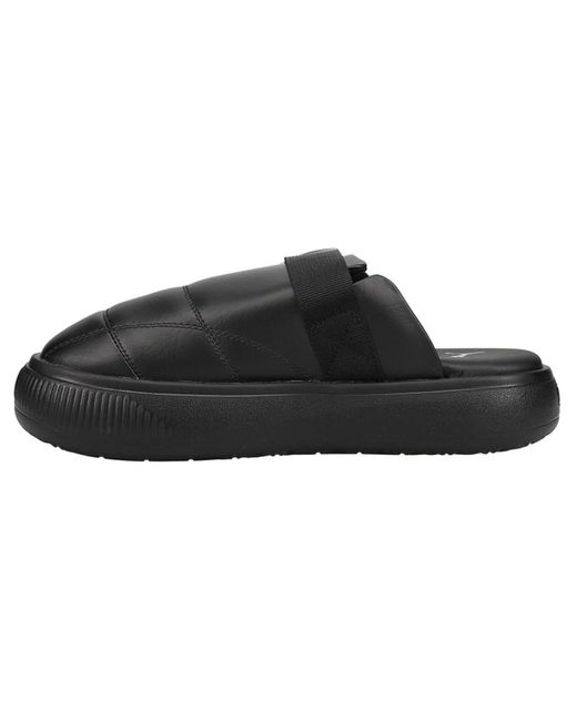 PUMA Womens Suede Mayu Platform Mules Sneakers Shoes Casual - Black, Black, 6 Us