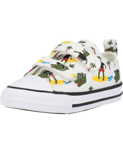 Baskets Imprime Blanc Dinosaure Basses A Scratch En Toile Bebe Fille Caoutchouc Converse 75 De Reduction Lyst