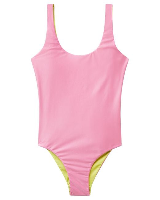 Benetton Pink Costume Intero 3h8e5i01k Badeanzug