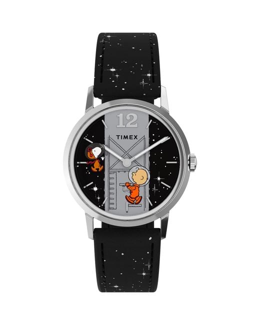 Timex Black Analog Handaufzug Armbanduhr Peanuts Marlin Space