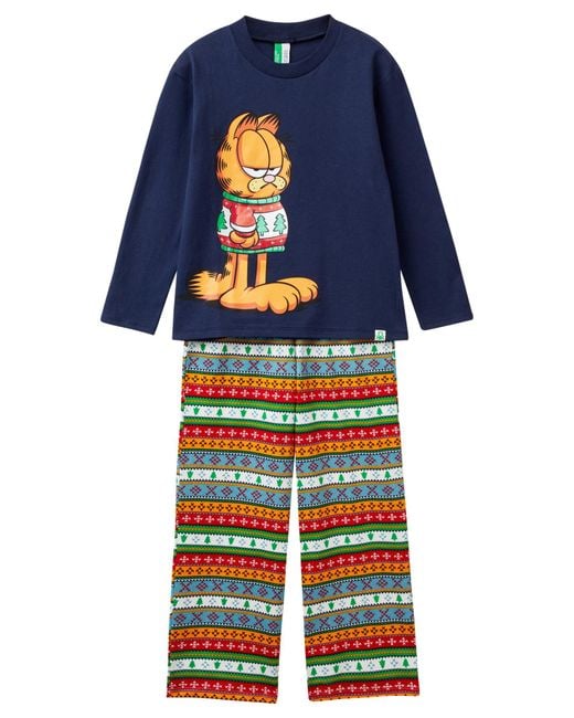 Pig(Maglia+Pant) 37MW0P07T Set di Pigiama di Benetton in Blue da Uomo