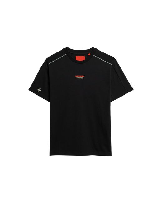 Superdry Locker geschnittenes Sport Tech T-Shirt mit Logo Schwarz L in Black für Herren