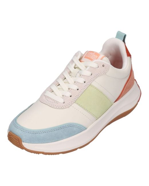 Fitflop White F-mode S Trainers Apricot Mix