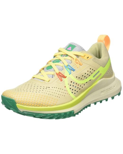 Nike Yellow React Pegasus Trail 4 Sneaker