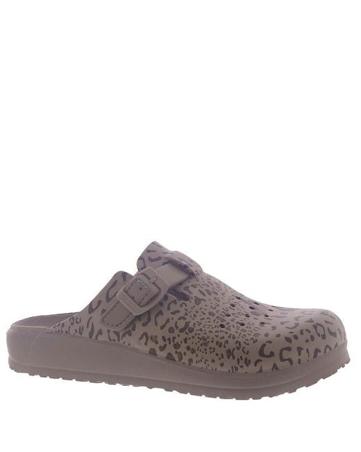 Skechers Brown Foamies Cali Breeze 2.0 Leopard Print Clog