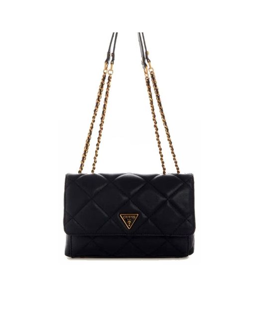 Guess Cessily Convertible Crossbody Flap in Black Lyst