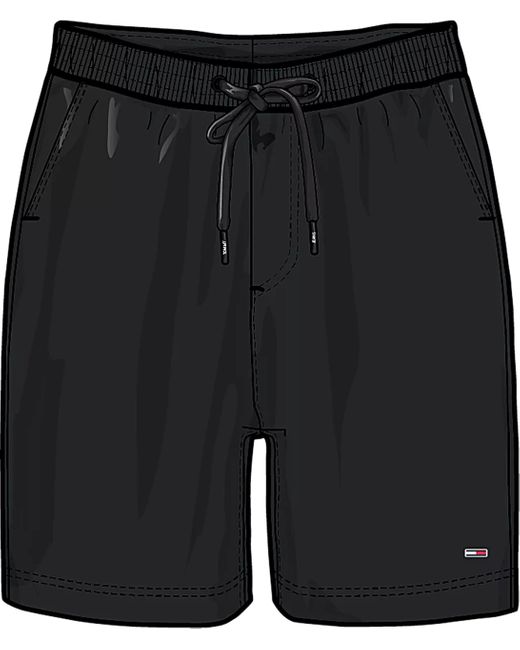 Uomo Pantaloncini in Felpa Flag Beach con Coulisse di Tommy Hilfiger in Black da Uomo