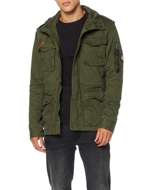 Superdry Leather Rookie Field Jacket in Green for Men - Save 69% - Lyst