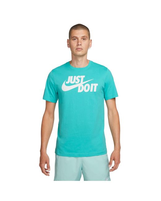 Nike M NSW Tee JUST DO IT Swoosh T-Shirt in Blue für Herren