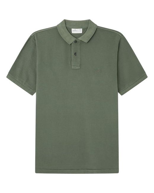 Reconsider Basic GARTMENT Dye Pique Polo Shirt IN Regular FIT. Contrasting Embroidery Tree Logo Camisa Springfield de hombre de color Green