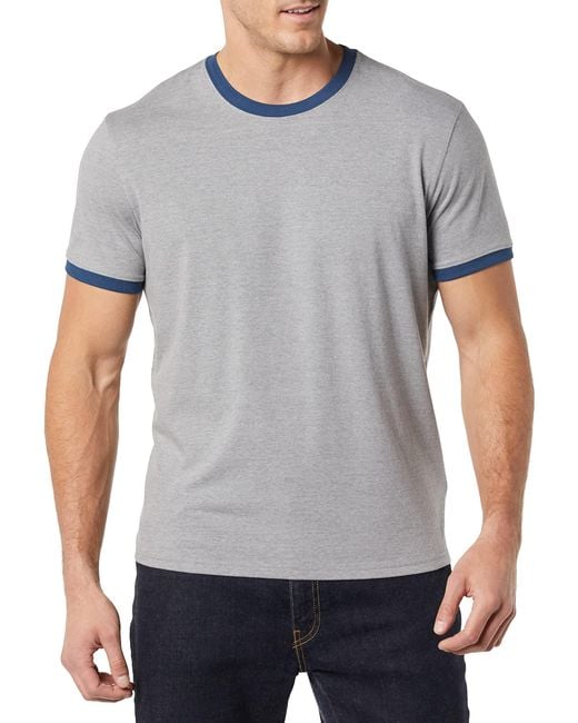 Camiseta Ringer de ga Corta Amazon Essentials de hombre de color Gray