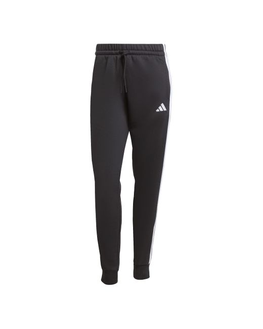Adidas Mujer Essentials 3-stripes Fleece Slim Pants in het Black