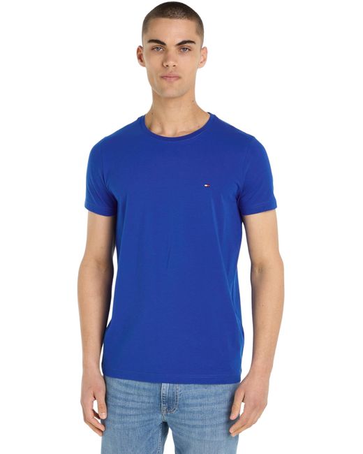 Tommy Hilfiger Stretch Slim Fit T-shirt in het Blue voor heren