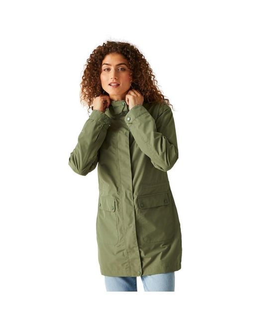 Waterproof Jacket Birgitta-Abrigo con Capucha y Cremallera Completa para Mujer Regatta de color Green