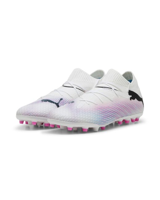 PUMA White Future 7 Pro Mg Soccer Shoes for men