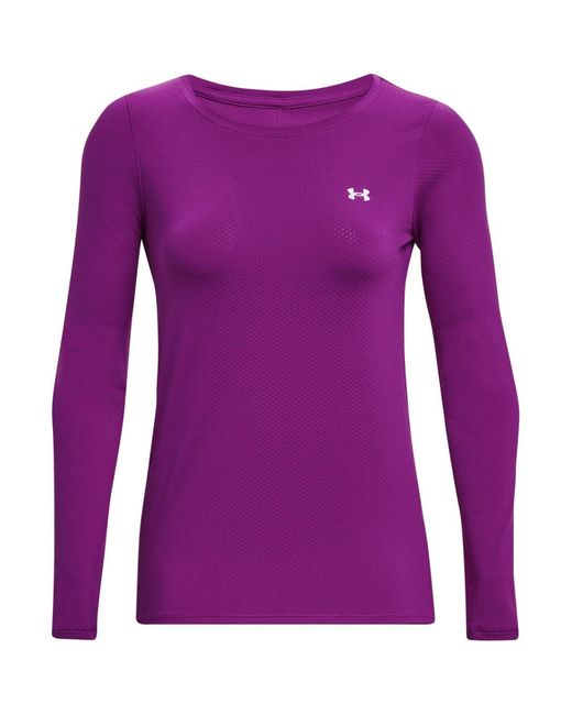 T-shirt à manches longues HeatGear pour femme, Under Armour en coloris Purple