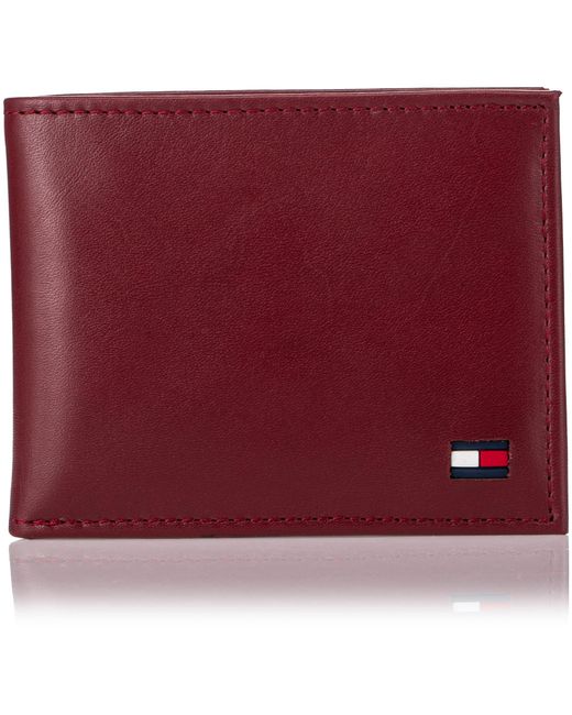 Tommy Hilfiger Purple Thin Sleek Casual Bifold With 6 Credit Card Pockets And Removable Id for men