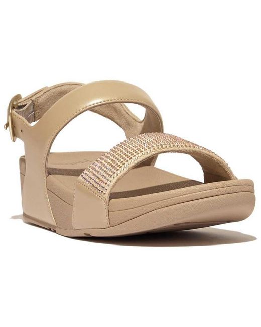 Fitflop Metallic Flat Sandals Lulu Crystal Beige