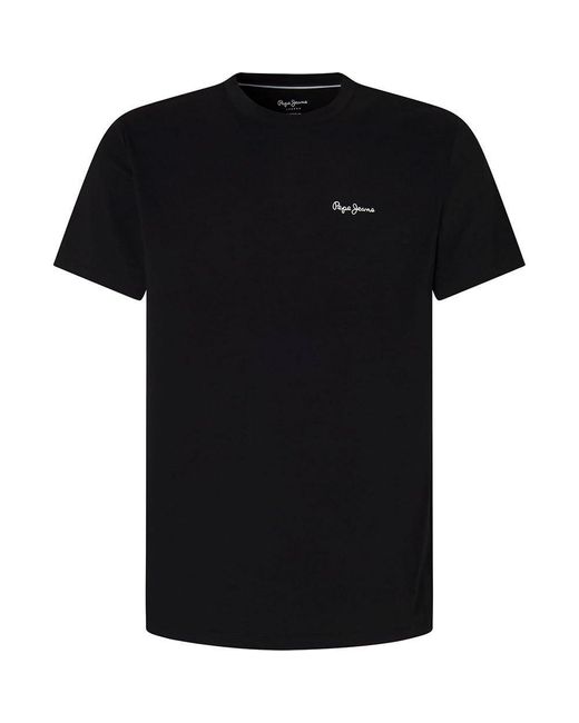 Pepe Jeans Solid Short Sleeve T-shirt Pyjama S Black