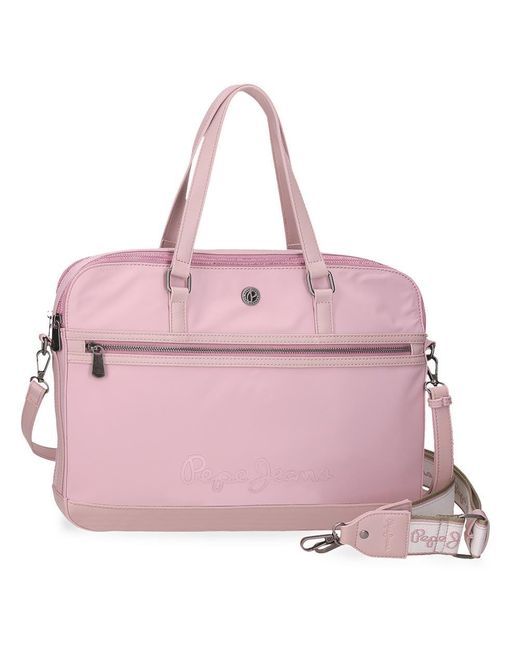 Pepe Jeans Corin Laptop Bag Pink 40x30x5cm Polyester And Pu By Joumma Bags