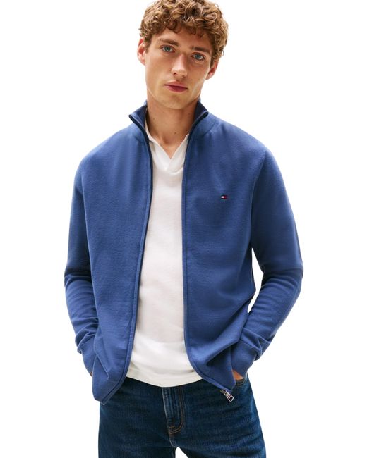 Tommy Hilfiger Trui Met Ritssluiting Voor in het Blue voor heren