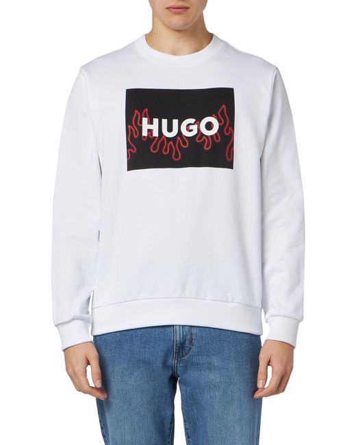 HUGO White Duragol_u241 Sweatshirt for men