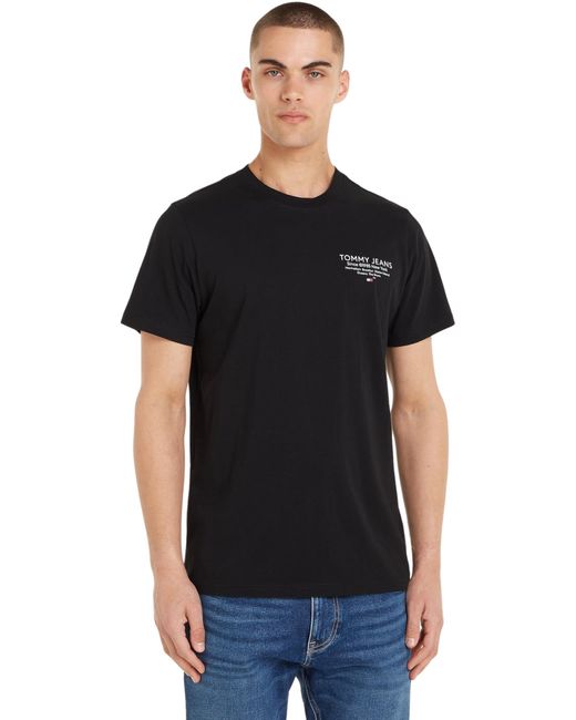 Tommy Hilfiger T-Shirt Kurzarm Essential Graphic Tee Slim Fit in Black für Herren