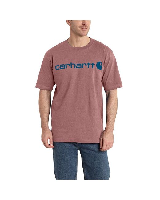 Carhartt Red Big & Tall Loose Fit Heavyweight Short-sleeve Logo Graphic T-shirt for men
