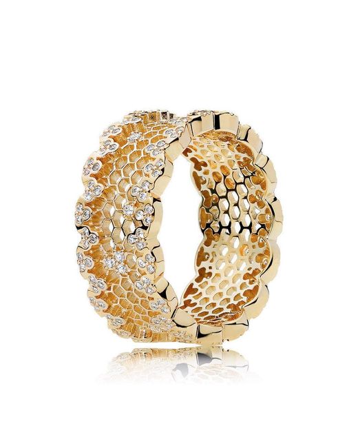 Pandora Metallic Honeycomb Lace Ring