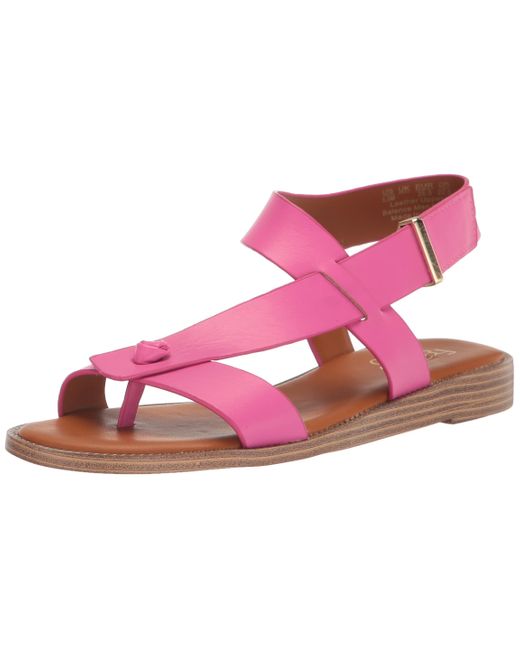Franco Sarto Pink S Glenni Ankle Strap Flat Sandals