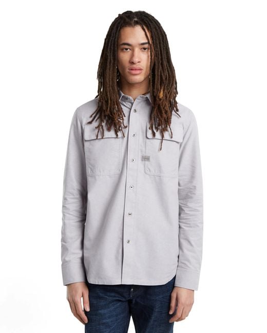G-Star Para Hombre Camisa CPO Regular G-Star de hombre de color White