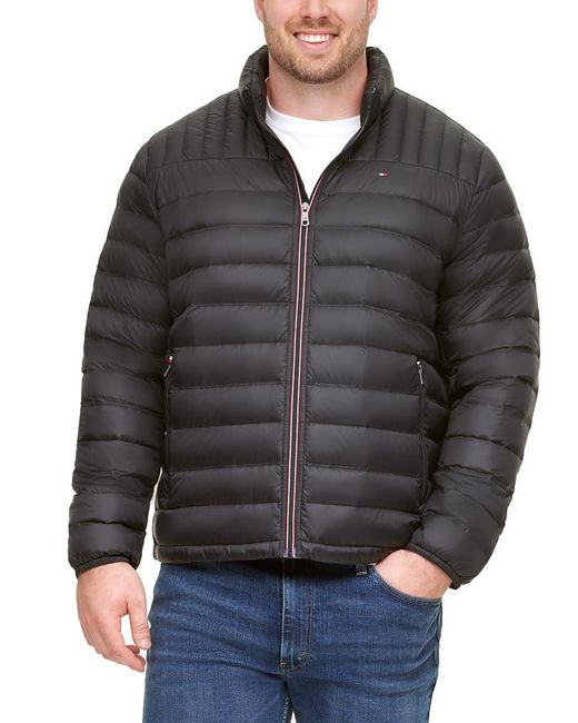 Tommy Hilfiger Black Ultra Loft Packable Puffer Jacket Down Alternative Coat for men