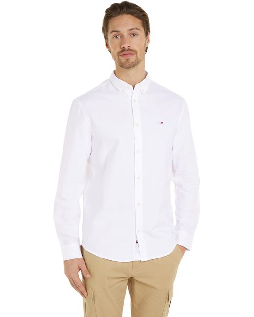 Camicia Uomo Regular Oxford Shirt Camicia Casual di Tommy Hilfiger in White da Uomo