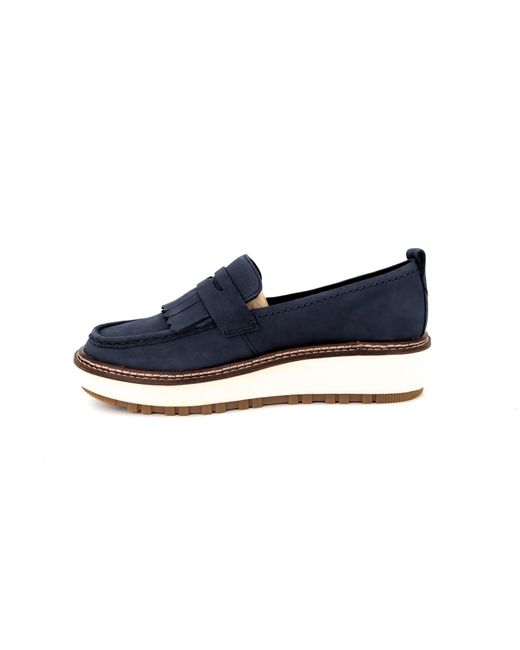 Clarks Blue Orianna W Loafer Nubuck Shoes In Navy Standard Fit Size 6