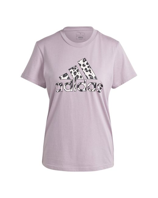 Animal Print Graphic Tee Maglietta di Adidas in Purple