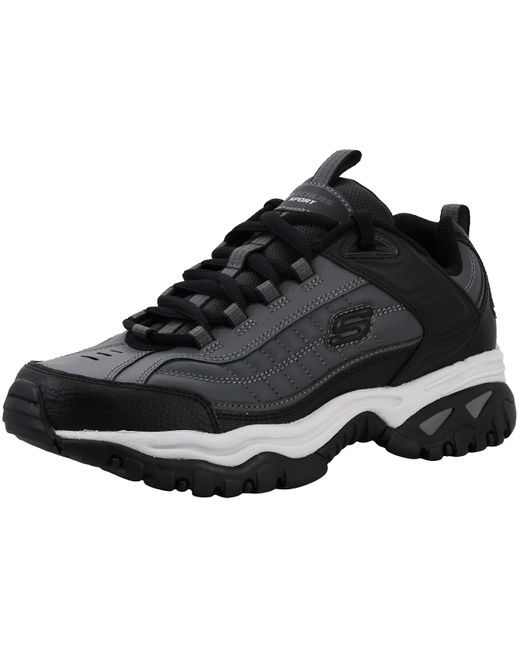 Skechers Synthetic Energy Afterburn Lace-up Black/grey Sneaker 8.5 W Us ...