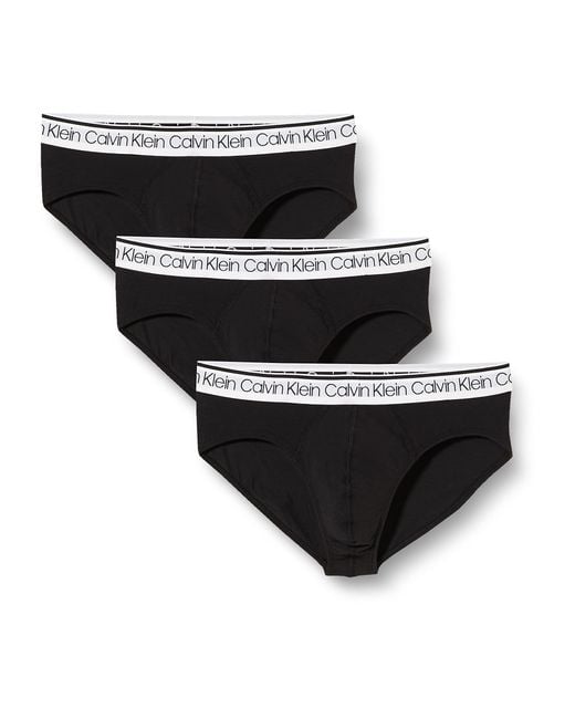 Calvin Klein 3-pack Slips Hip Slip 3 Pk Met Stretch in het Black voor heren