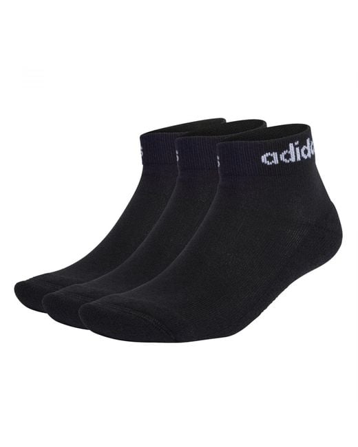 Calzini Linear Cushioned (3 paia) di Adidas in Black