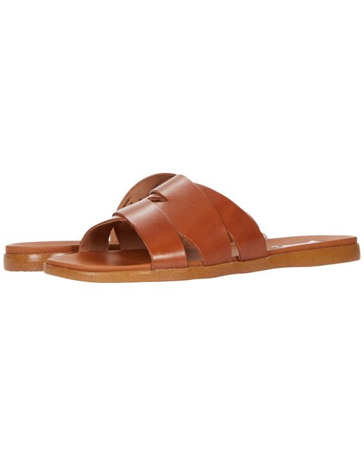 Steve Madden Verse Flat Sandals Cognac 9 M in Cognac Leather (Brown) - Save  43% - Lyst