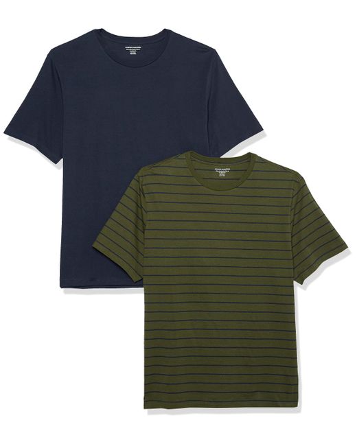 Maglietta Girocollo a iche Corte con Taschino Uomo di Amazon Essentials in Green da Uomo