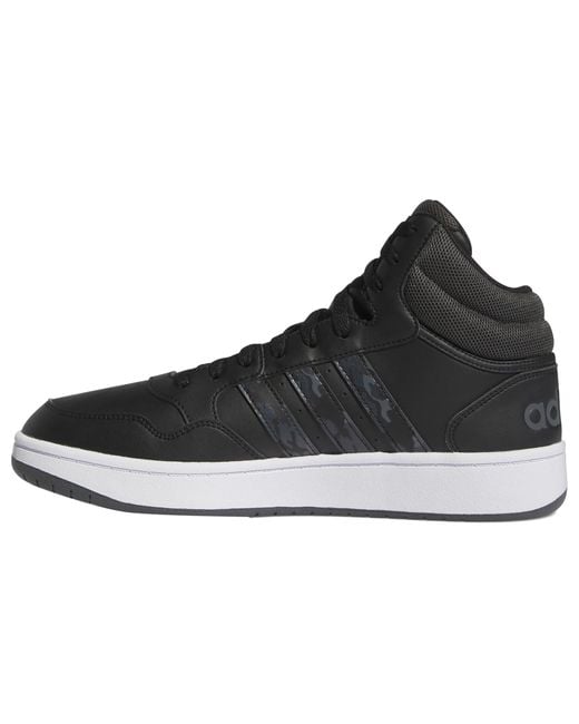 Adidas Black Hoops 3.0 Mid Lifestyle Basketball Classic Vintage Shoes for men
