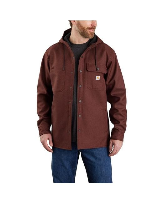 Carhartt Rain Defender Relaxed Fit Heavyweight Hooded Shirt Jacket in