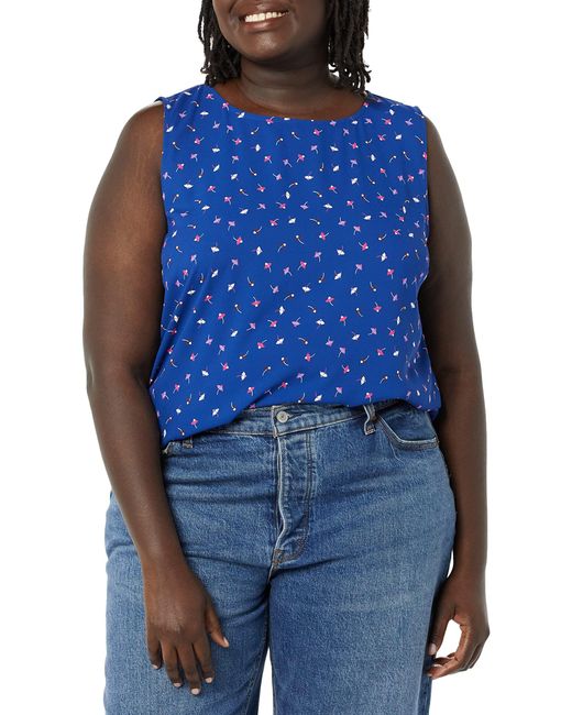 Camiseta sin gas de Ajuste Normal y Cuello Redondo Amazon Essentials de color Blue