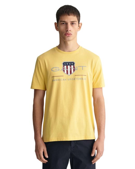 Gant Yellow Reg Archive Shield Ss T-shirt for men