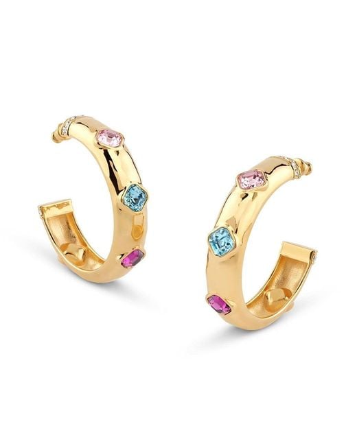 Guess Metallic Creolen Multi Crystals Ohrringe Goldfarben JUBE05314JWYGMCT/U