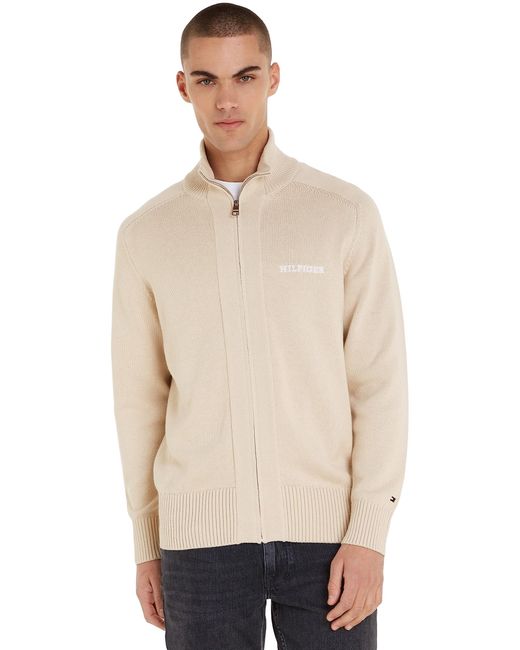 Tommy Hilfiger Natural Cardigan Cotton Zip for men