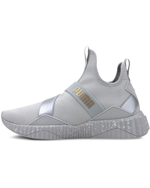 puma defy mid metallic sneakers